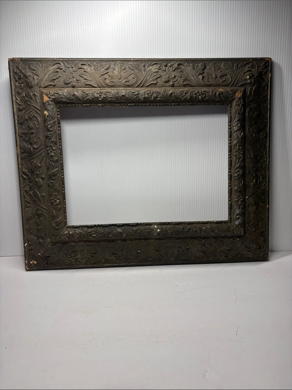 Ornate Carved Decorative Picture Frame in Dark Brown
